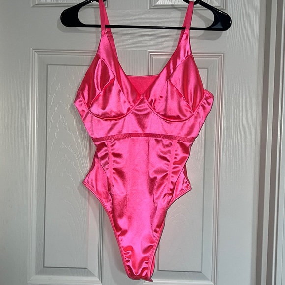 Other - 💗Shiny Neon Pink Satin Teddy💗
